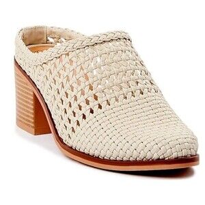 Time & Tru Woven Heeled Mule Women’s Size 8 White Memory Foam New